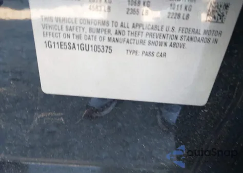 2016 Chevrolet Malibu Limited Ltz from USA, damaged, VIN 1G11E5SA1GU105375